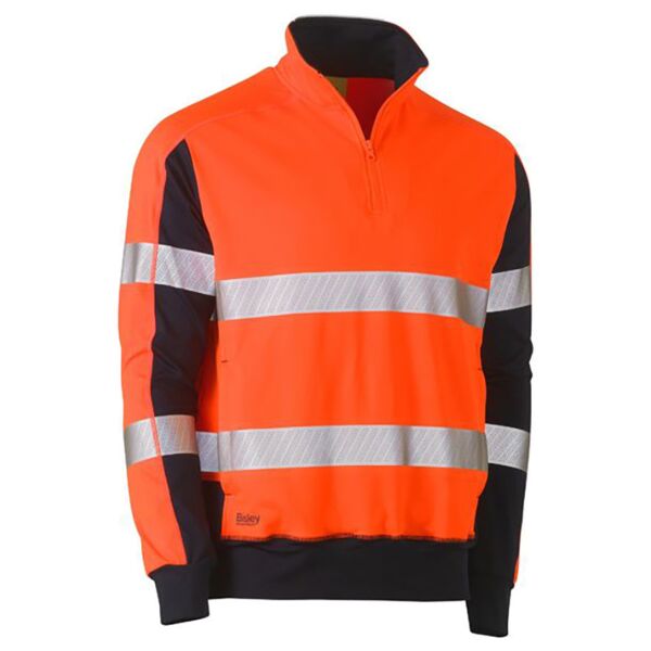 TAPED TWO TONE HI VIS CONTRAST STRETCHY 1/4 ZIP PULLOVER Thumbnail