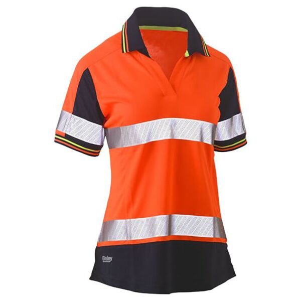 Women's Taped Two Tone Hi Vis V-Neck Polo Thumbnail