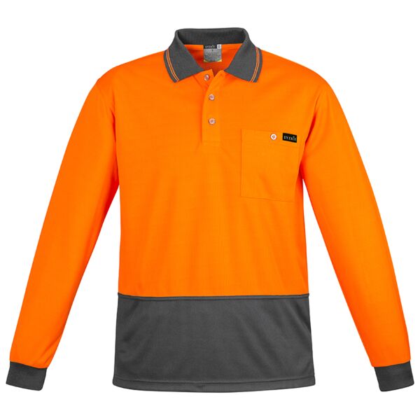 Mens Hi Vis Comfort Back L/S Polo Thumbnail